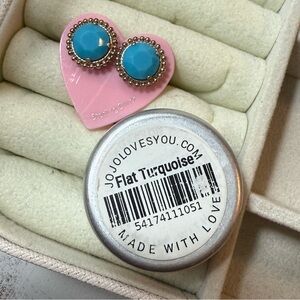 Jojo Loves you Flat Turquoise earrings
